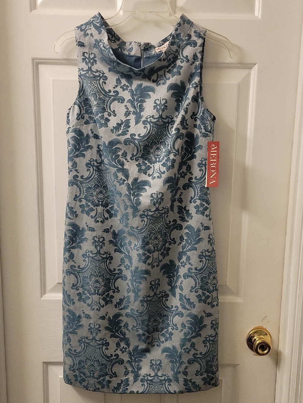 Merona Blue Damask Jacquard Dress